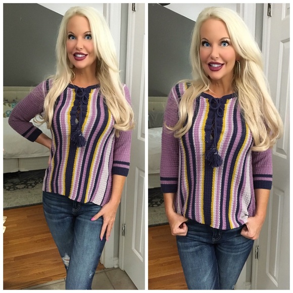 Tops - 💕LAST 1! Gorgeous Lavender Striped Top!